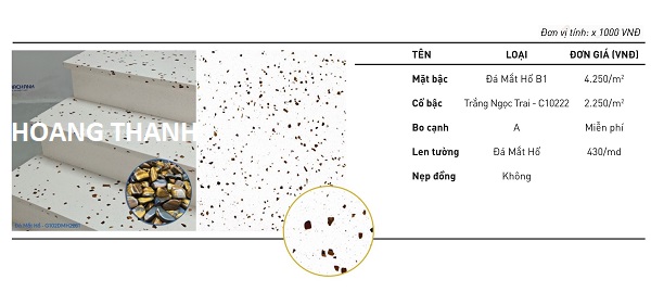 Cầu thang đá Thạch anh Mắt Hổ G102DMH22B1