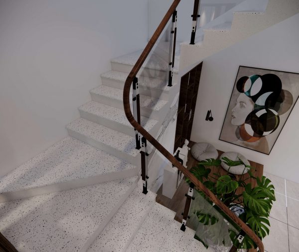 Cầu thang đá thạch anh Obsidian Đen G104BOB22B1