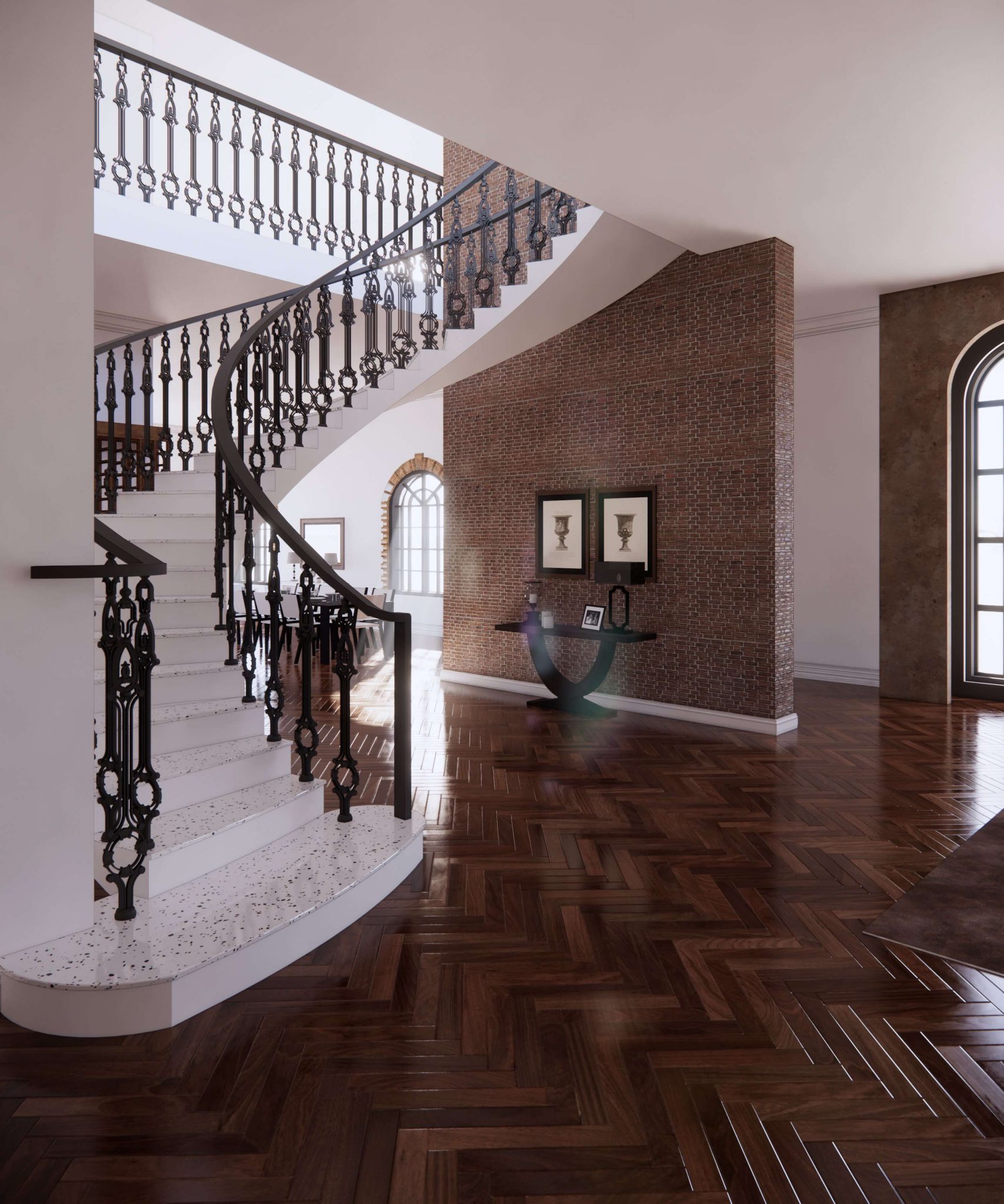 Cầu thang đá thạch anh Obsidian Đen G104BOB22B1