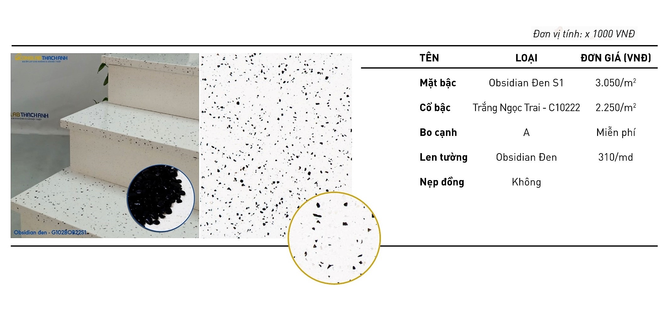 Cầu thang đá Thạch anh Obsidian Đen G102BOB22S1