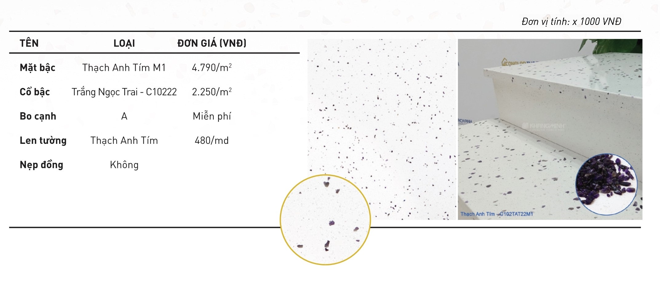 Cầu thang đá Thạch Anh Tím G102TAT22M1